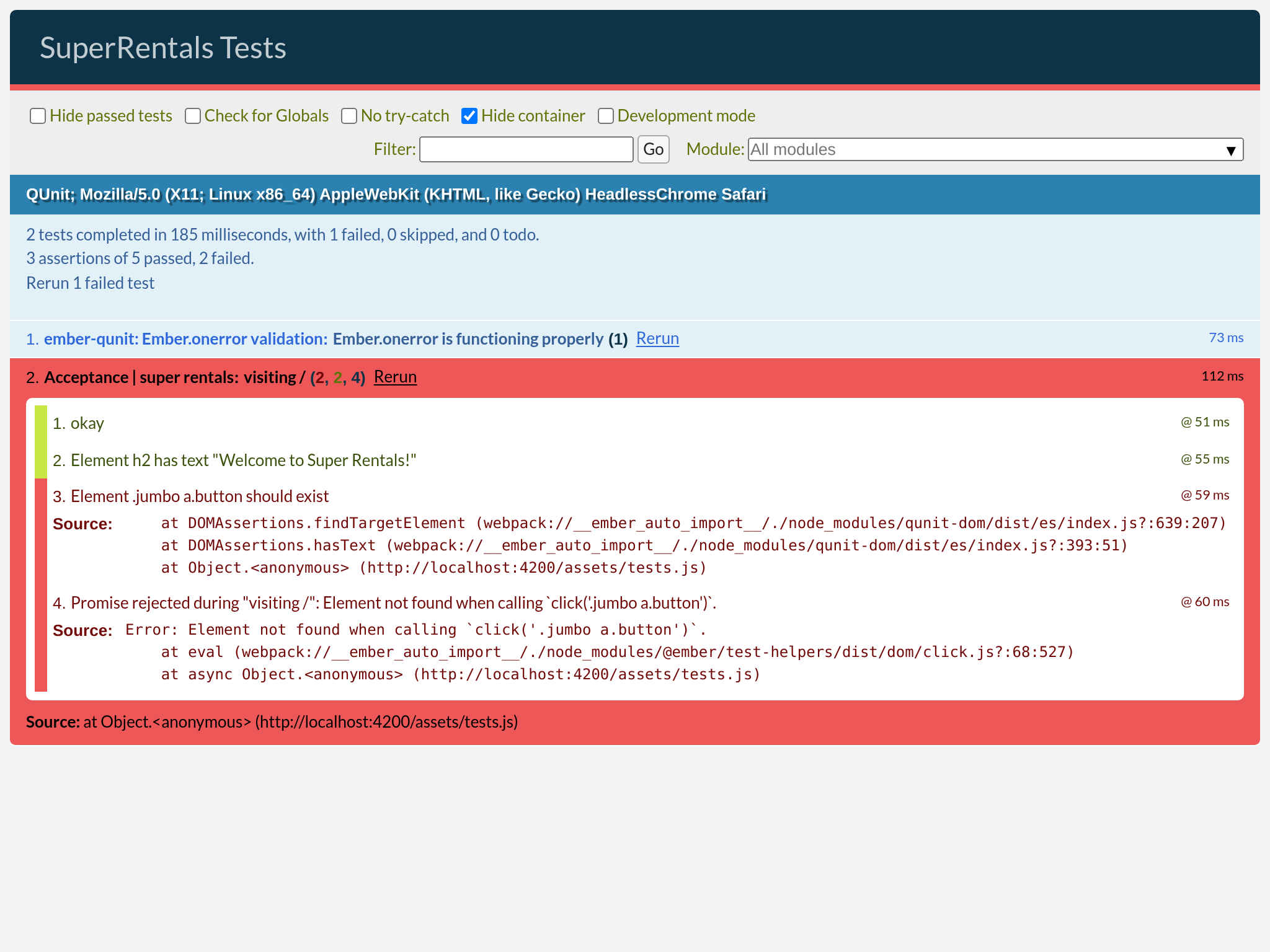 A failing test
